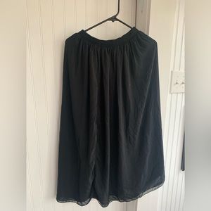 American apparel full length black double layer chiffon skirt